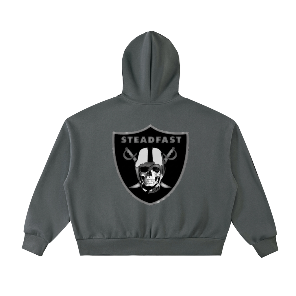 Fleeced Full-Zip Boxy Hoodie